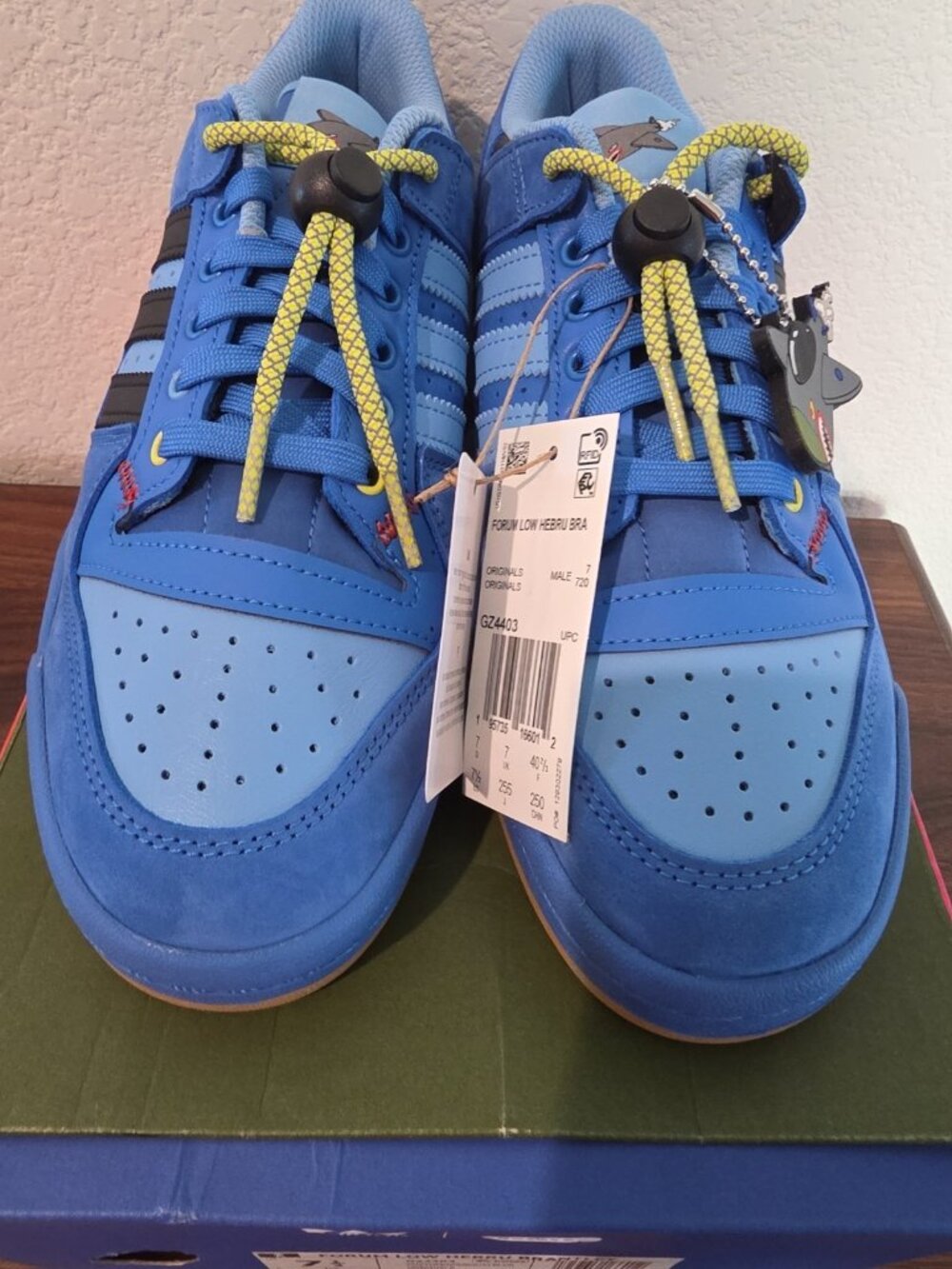 New adidas Originals Forum Low Hebru Brantley GZ4403 Men’s Size 7.5 Blue Suede - Picture 5 of 12